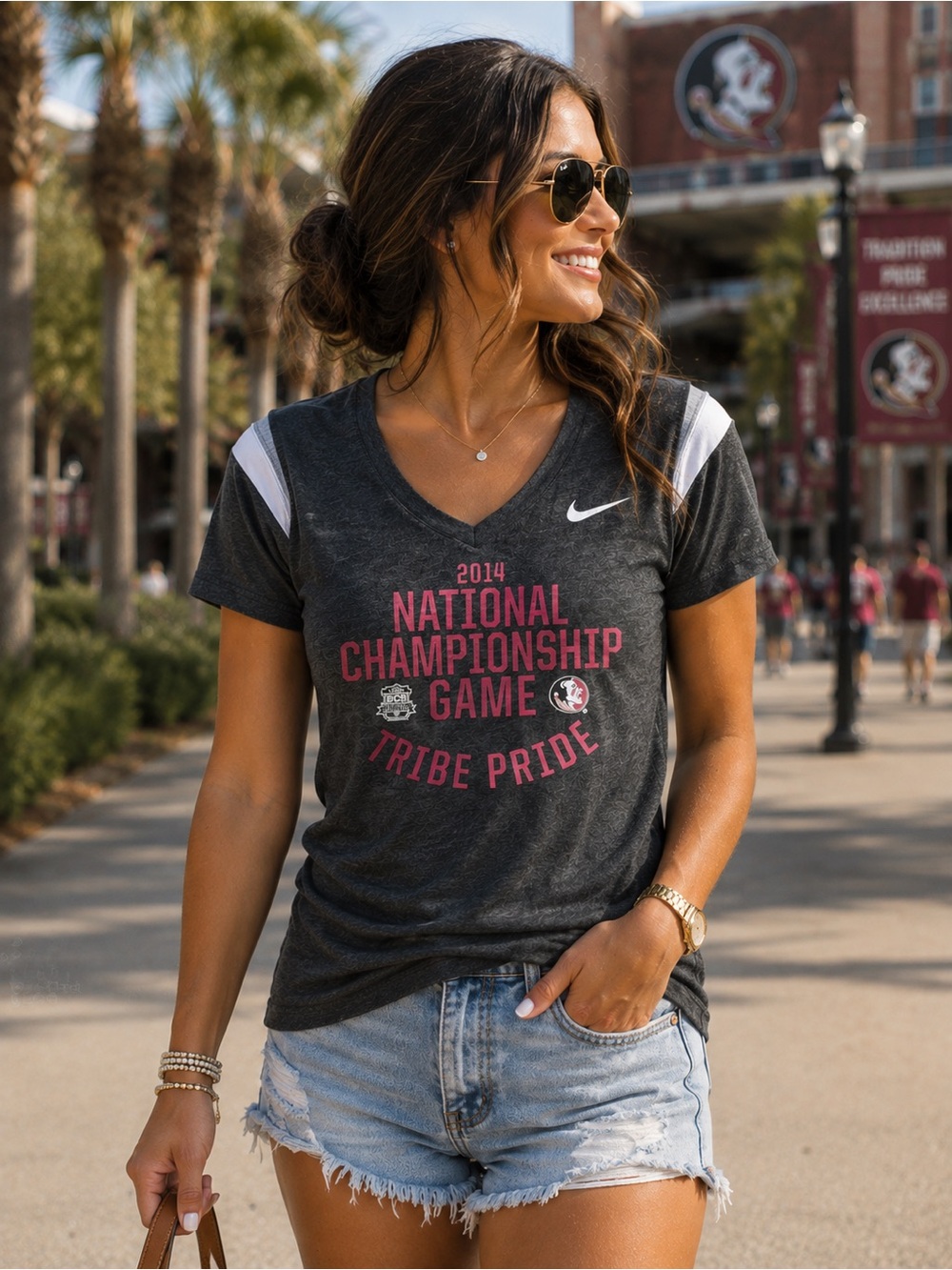 Nike Florida State Seminoles 2014 National Championship Tee Women’s XL Gray